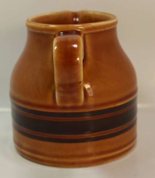 Brown with Dark Brown Band Sauce Jug with Handle