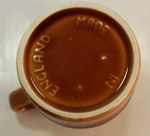 Brown with Dark Brown Band Sauce Jug with Handle