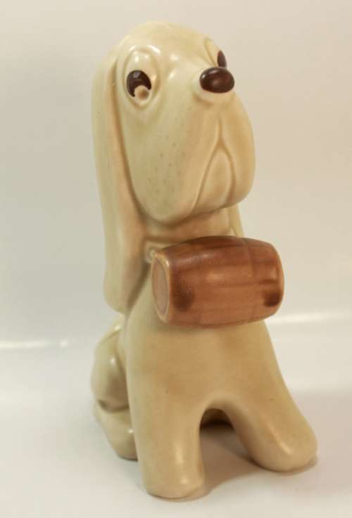 SylvaC # 2421 St Bernard Puppy with Brandy Barrel by Stephen Czarnota Figurine
