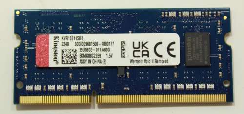 Kingston Value Ram KVR16S11S8/4 DDR3-1600 4GB PC12800 Laptop Memory Module