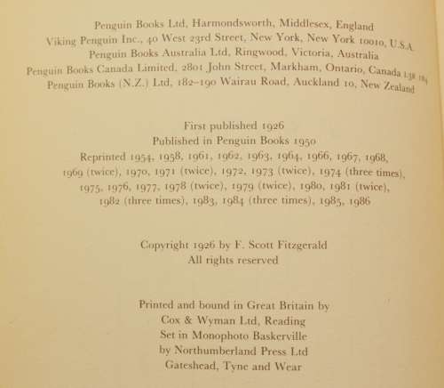 The Great Gatsby by F. Scott Fitzgerald Penguin Modern Classics Edition Softcover Book