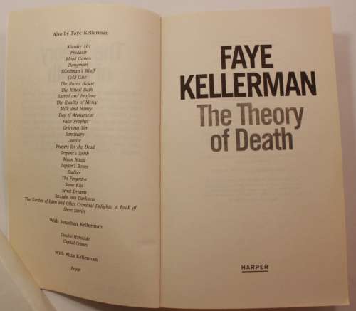 The Theory of Death by Faye Kellerman Softcover Book