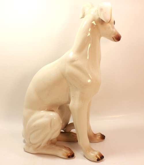 Large Porcelain Whippet Figurine