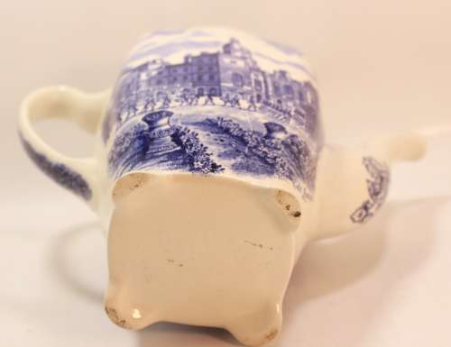 Repurposed Vintage Porcelain Teapot with Images of St James Includes Flowers