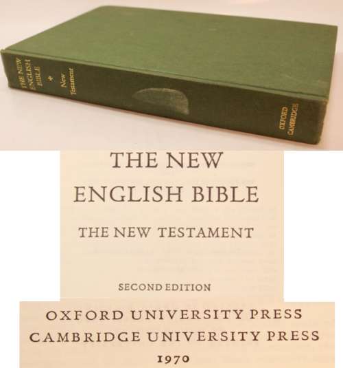 The New English Bible The New Testament Popular Edition Hardcover Book