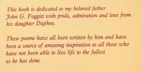 Life`s Pattern In Poetry by John G Foggitt Hardcover Book