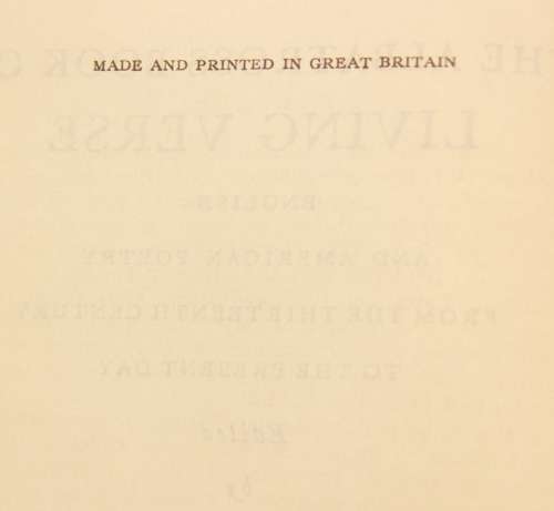 Rare Book - The Albatross Book Of Living Verse English & American Poetry Hardcover Book
