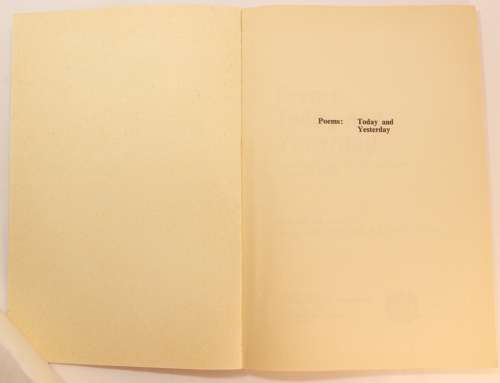 Poems Today and Yesterday Ed. by  K.B. Hartsthorne Softcover Book