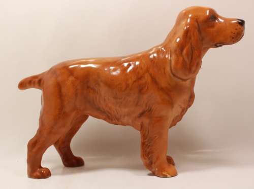 Vintage Cocker Spaniel Standing Alert Porcelain Figurine by Beswick