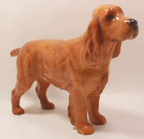 Vintage Cocker Spaniel Standing Alert Porcelain Figurine by Beswick