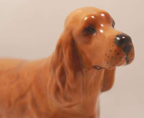 Vintage Cocker Spaniel Standing Alert Porcelain Figurine by Beswick