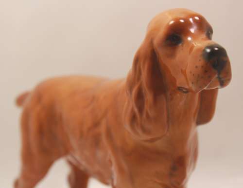Vintage Cocker Spaniel Standing Alert Porcelain Figurine by Beswick