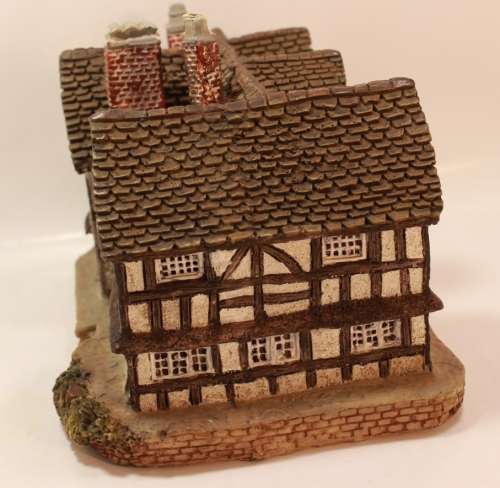 Vintage (Large) Miniature Three Storey Tudor Style Mansion Porcelain Ornament