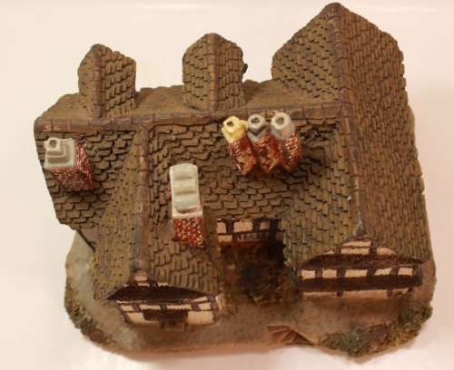 Vintage (Large) Miniature Three Storey Tudor Style Mansion Porcelain Ornament