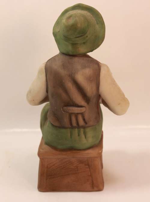 Vintage Porcelain Figurine of Old Man with Faithful Dog