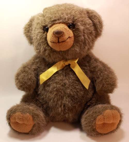 Charming Medium Sized Dark Brown Baby Teddy Bear With Bowtie