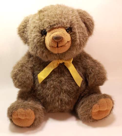 Charming Medium Sized Dark Brown Baby Teddy Bear With Bowtie