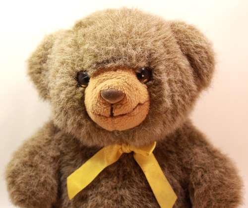 Charming Medium Sized Dark Brown Baby Teddy Bear With Bowtie