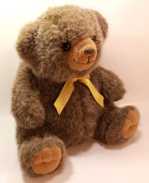 Charming Medium Sized Dark Brown Baby Teddy Bear With Bowtie