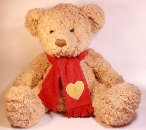 Russ Berrie Large Brown Teddy Bear With Scarf Item SS731