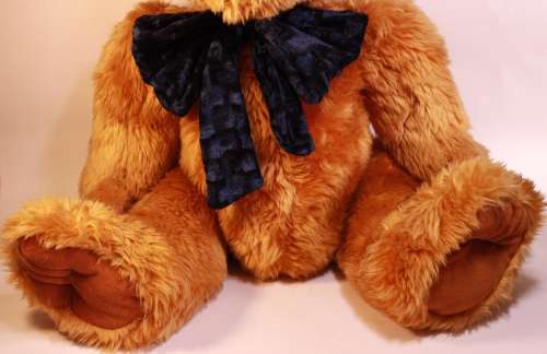 Beautiful Large Golden Brown Teddy Bear With Bowtie