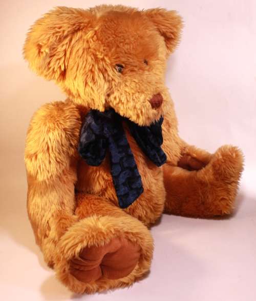 Beautiful Large Golden Brown Teddy Bear With Bowtie