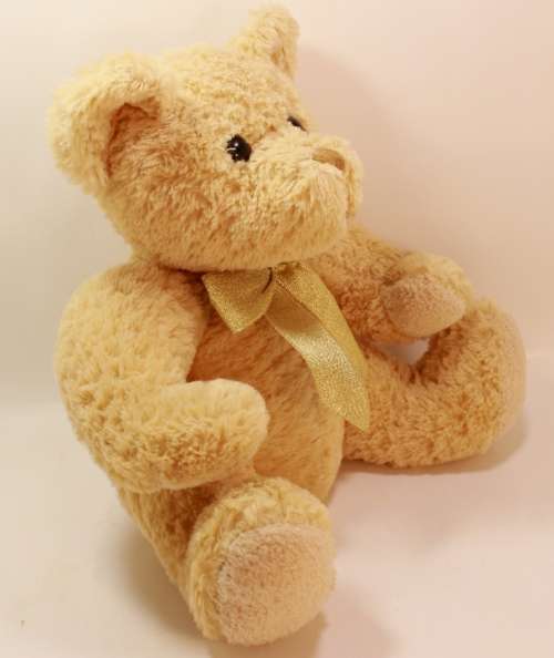 Vintage Small Brown Teddy Bear With Bowtie