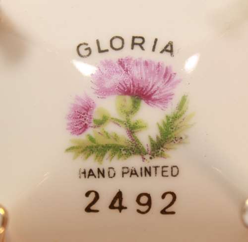 Vintage Gloria Hand Painted Footed Trinket Dish With Lid #2492