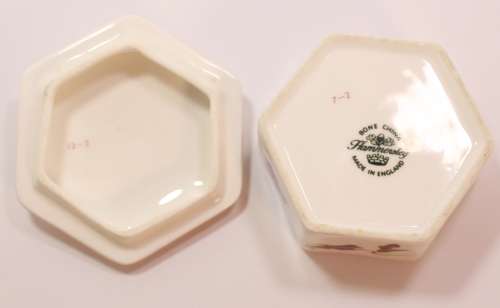Hammersley Bone China Hexagonal Small Trinket Bowl with Lid