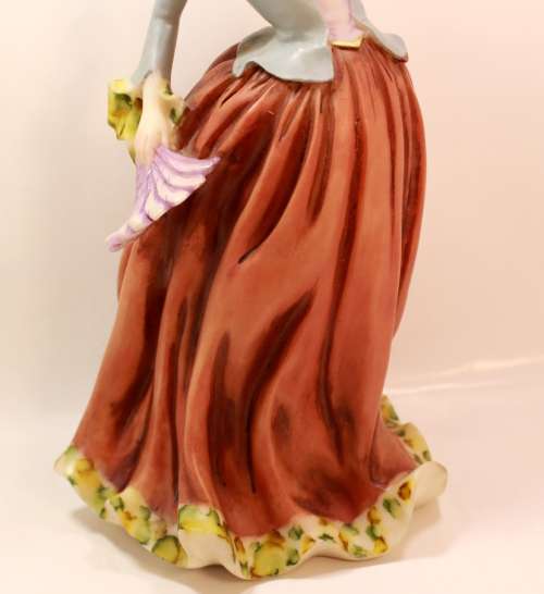 Statuesque Lady with Bonnet and Fan Figurine