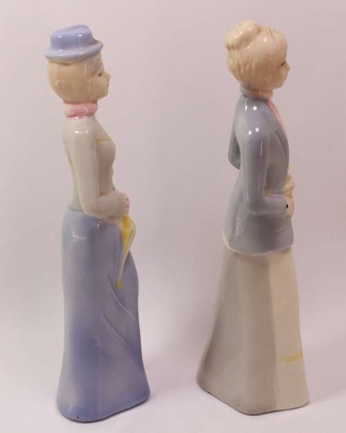 Pair of Porcelain Figurines, Ladies In Their Finery