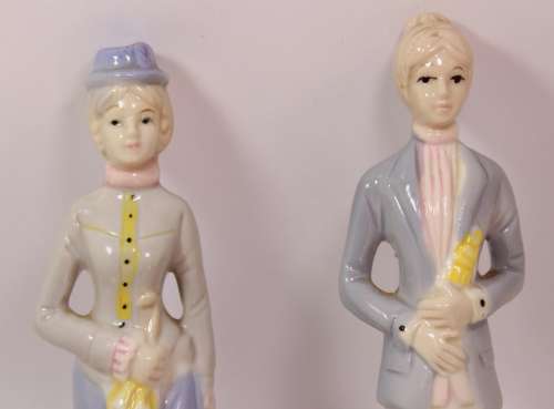 Pair of Porcelain Figurines, Ladies In Their Finery