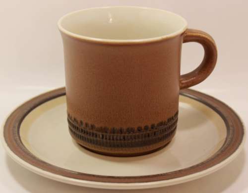 Vintage Haniwa Stone Japan `Meditation` Stoneware Flat Saucer and Cup