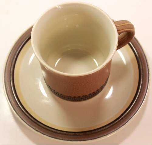 Vintage Haniwa Stone Japan `Meditation` Stoneware Flat Saucer and Cup