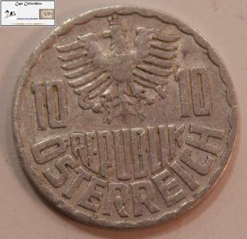 Austria 1959 10 Groschen Coin Circulated