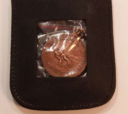Vintage Royal Life Saving Society Bronze 1934 Medal in Leather Pouch