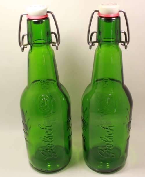 Two Grolsch Porcelain Swing Top Glass Bottles 450m