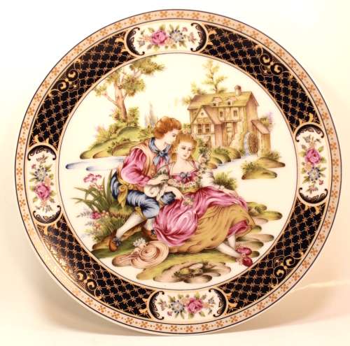 Water Mill and Lovers Decorative Wall Plate by BWA Japan