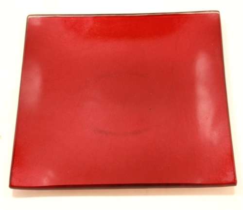 Red Bud Vase with Red Underplate Glassware