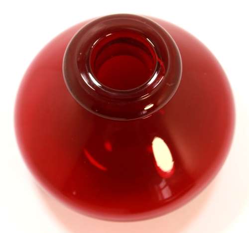 Red Bud Vase with Red Underplate Glassware