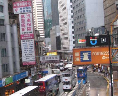 `China: Hong Kong Central Trams and Busses` Original Digital Download Stock Photo