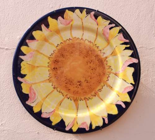 `Sunflower Plate On Wall` Original Digital Download Stock Photo