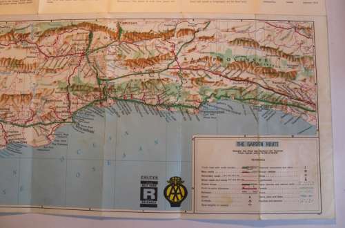 Two Vintage Folded AA Road Maps, Garden Route 1995 and The Garden Route 1972