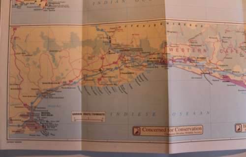 Two Vintage Folded AA Road Maps, Garden Route 1995 and The Garden Route 1972