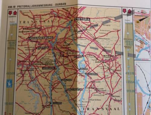 Two Vintage Folded AA Road Maps, Durban to KNP & Mbabane 1992 & PTA-JNB-DBN 1993.