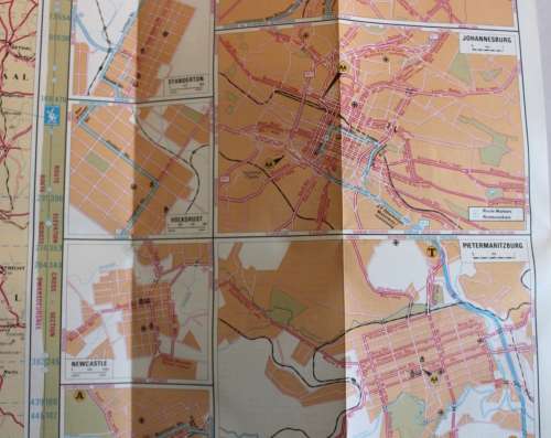 Two Vintage Folded AA Road Maps, Durban to KNP & Mbabane 1992 & PTA-JNB-DBN 1993.