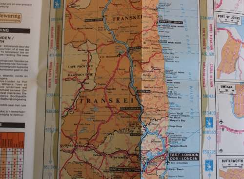 Three Vintage Folded AA Road Maps Durban to EL/PE 1993, Beaufort West to PE, 1995, Port Elizabeth 97
