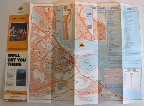 Three Vintage Folded AA Road Maps Durban to EL/PE 1993, Beaufort West to PE, 1995, Port Elizabeth 97