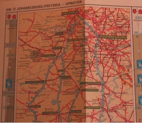 Two Vintage Folded AA Road Maps Pretoria to Upington 1994 & Pretoria to Bloemfontein 1995