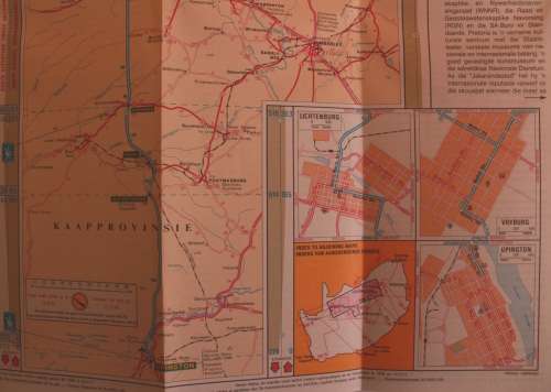 Two Vintage Folded AA Road Maps Pretoria to Upington 1994 & Pretoria to Bloemfontein 1995